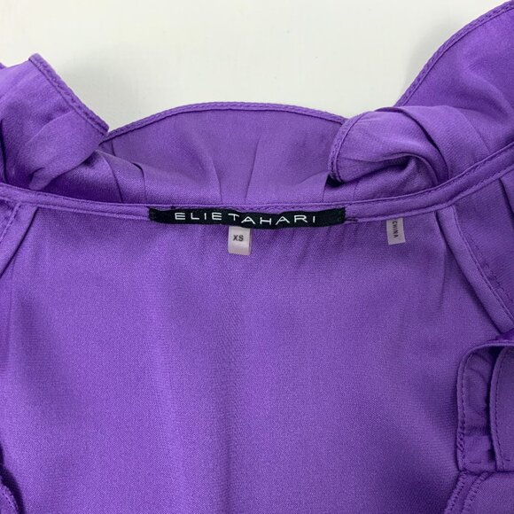 Elie Tahari Silk Emory Ruffle Collar Blouse Size XS - Picture 3 of 16